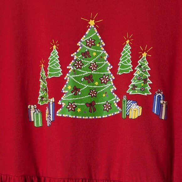 CHELSEA STUDIO Vintage '90's Casual Red Knit Christmas Holiday Dress; Size L - Picture 2 of 5